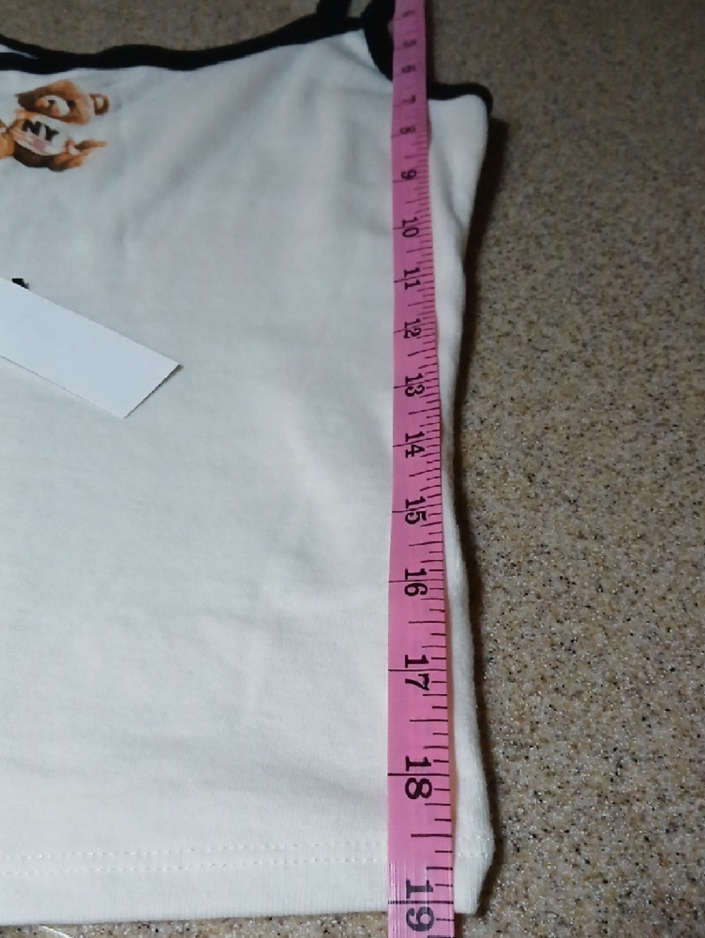 NWT, two White Tank Top with Teddy Bear Graphic and Black Trim - Picture 3 of 6